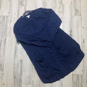 J Jill Button Front Long Fit Cardigan Sweater Blue